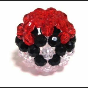 Handmade beaded Pokeball